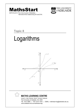 Logarithmic Functions - The University of Adelaide