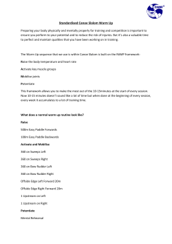 Standardised Canoe Slalom Warm Up