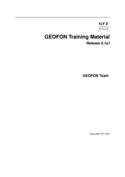 GEOFON Training Material