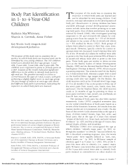 Body Part Identification in 1- to 4-Year-Old Children