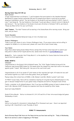 Morning Announcements March 1