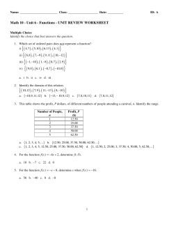 Unit 6 REVIEW Worksheet