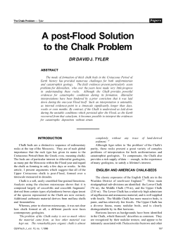 A post-Flood Solution to the Chalk Problem