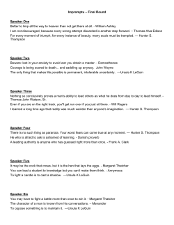 2014 Impromptu Topics