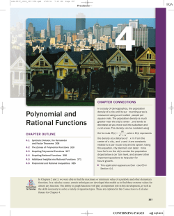 Polynomial and Rational Functions