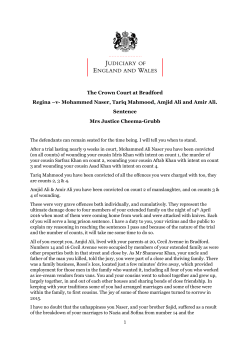 Sentencing remarks of Mrs Justice Cheema-Grubb: R -v