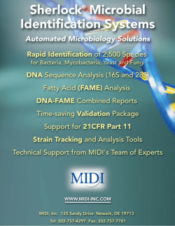 Microbial Identification System Rapid Microbiology for the 21st Century