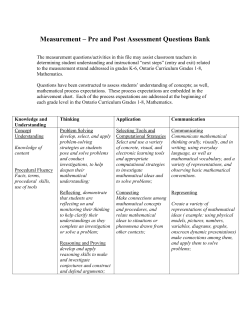 Measurement &ndash; Pre and Post Assessment Questions Bank
