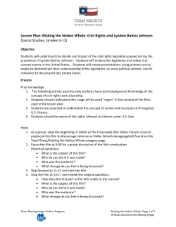 Lesson Plan: Making the Nation Whole