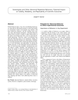 Stereotypies and Other Abnormal Repetitive