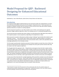 QEP Model &ndash; Backwards Design