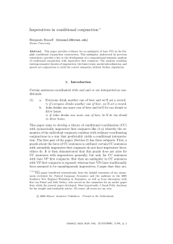 Imperatives in conditional conjunction