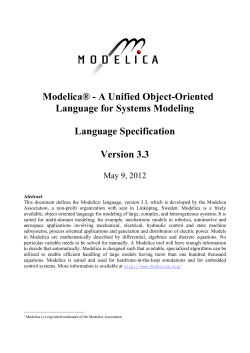 Modelica Specification, version 3.3