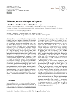 Effects of pumice mining on soil quality