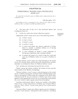 CHAPTER 226 TERRITORIAL WATERS AND CONTIGUOUS ZONE