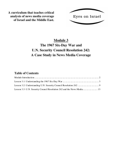 Module 3 The 1967 Six-Day War and U.N. Security Council