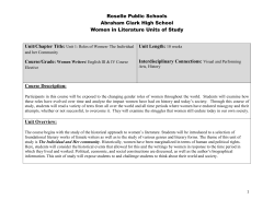 Unit 1 Roles of Women-The Individual and Her Community