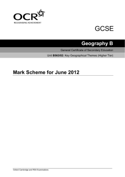 Unit B563/02 - Key geographical themes - Higher tier - June
