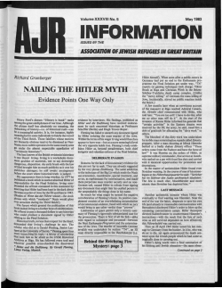 INFORMATION - The Association of Jewish Refugees