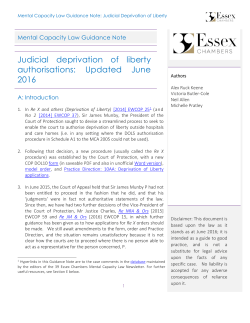 Judicial deprivation of liberty authorisations