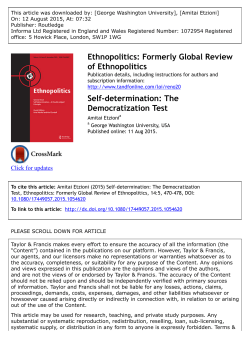 Self-determination: The Democratization Test