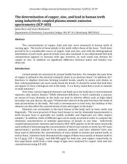 The determination of copper, zinc, and lead in human teeth using