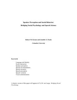 Speaker Perception and Social Behavior