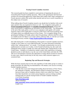 Tracing French Canadian Ancestors - RootsWeb