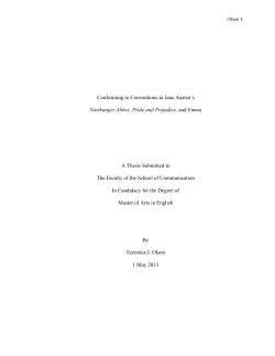 Conforming to Conventions in Jane Austen`s Northanger Abbey
