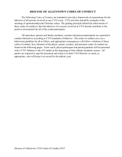DIOCESE OF ALLENTOWN CODES OF CONDUCT