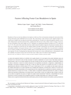 Factors Affecting Foster Care Breakdown in Spain