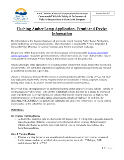 Flashing Amber Lamp Application, Permit and Device Information