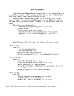 Tiered Assignments In a differentiated classroom