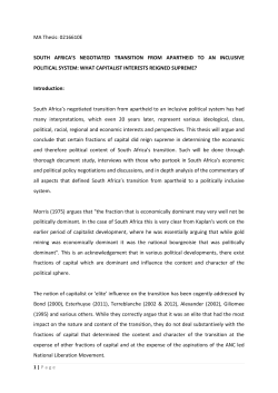 MA Thesis: 0216610E SOUTH AFRICA`S NEGOTIATED