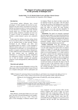 The impact of syntax and pragmatics on the prosody of