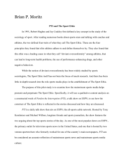 PTI and The Sport Ethic