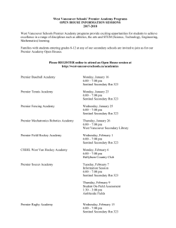 Academy Open House Dates 2017-18