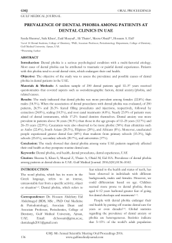 prevalence of dental phobia among patients at dental clinics in uae