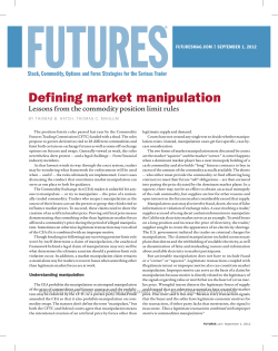 Defining market manipulation