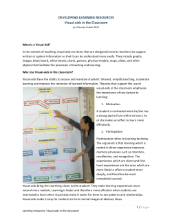 DEVELOPING LEARNING RESOURCES Visual