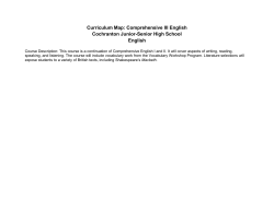 Curriculum Map: Comprehensive III English Cochranton Junior