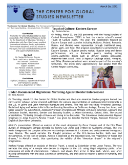 THE CENTER FOR GLOBAL STUDIES NEWSLETTER