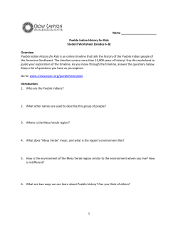 Pueblo Indian History for Kids Student Worksheet (Grades 6–8)