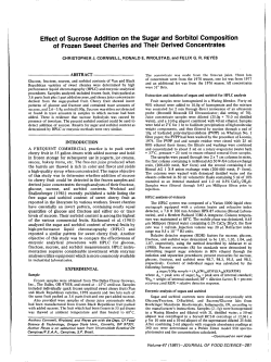 Effect of Sucrose Addition on the Sugar and Sorbitol