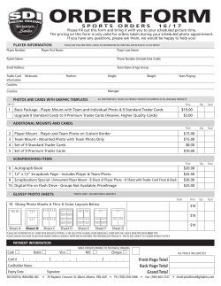 order form - RAMP Interactive
