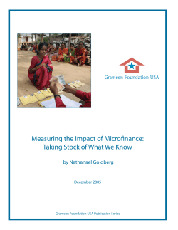 Measuring the Impact of Microfinance