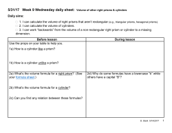 1. I can calculate the volume of right prisms that aren`t rectangular