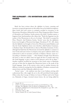 the alphabet &ndash; its invention and letter names
