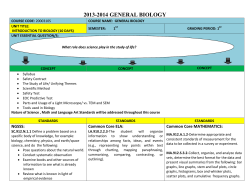 2013-2014 GENERAL BIOLOGY