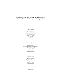 Normative Models of Democratic Governance